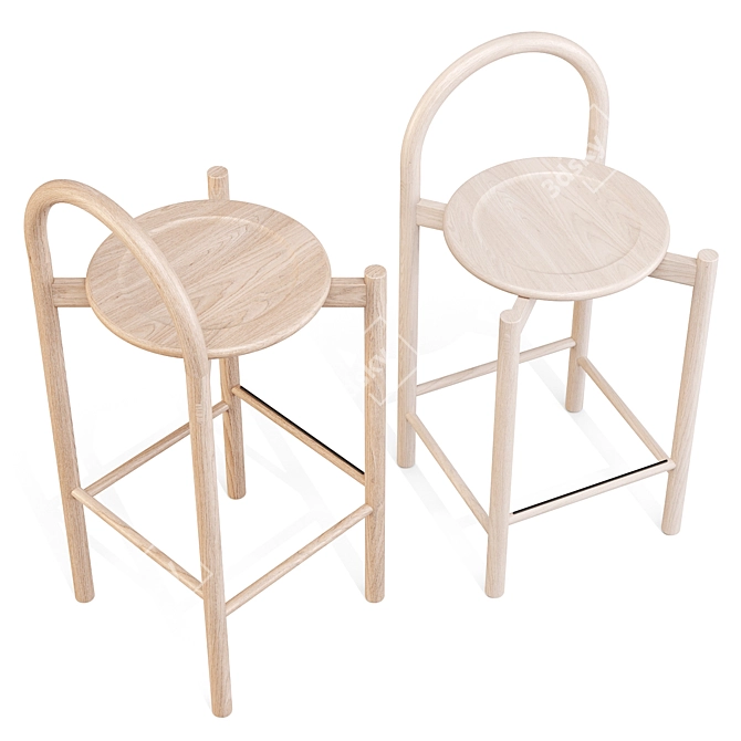 SBW Australia Halo Wooden Stools 3D model image 4