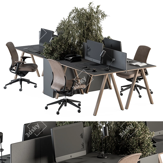 Office Furniture Set 347 3D model image 2