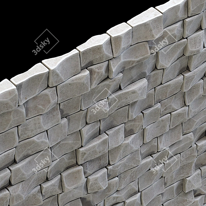 Rock Brick Wall Texture Kit 3D model image 5