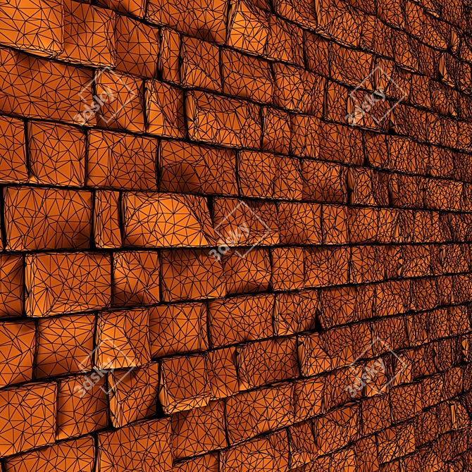 Rock Brick Wall Texture Kit 3D model image 7