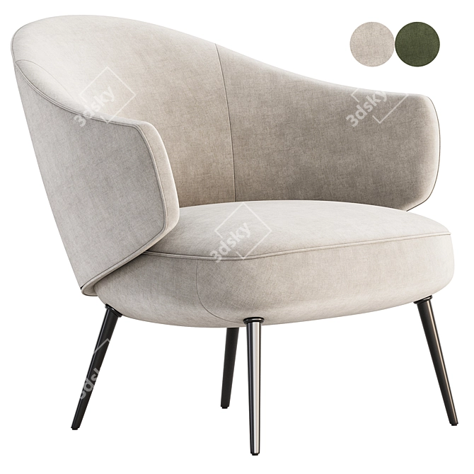 Elegant Charlotte Armchair Boconcept 3D model image 1