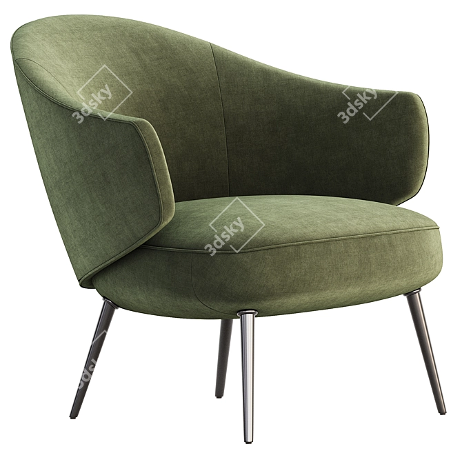 Elegant Charlotte Armchair Boconcept 3D model image 2