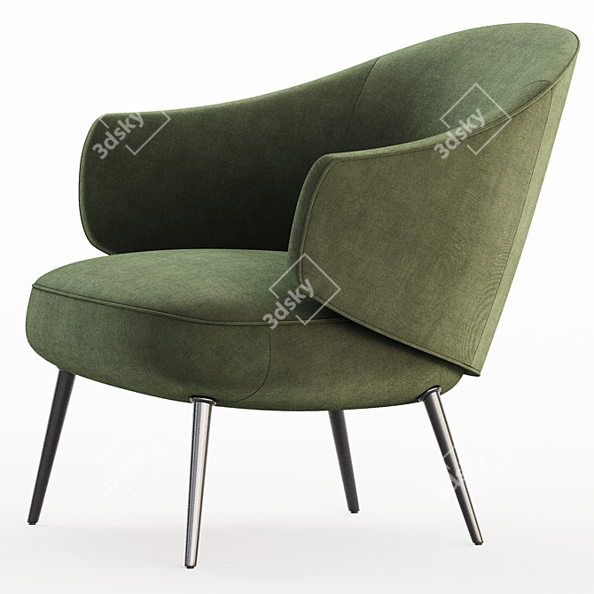 Elegant Charlotte Armchair Boconcept 3D model image 4