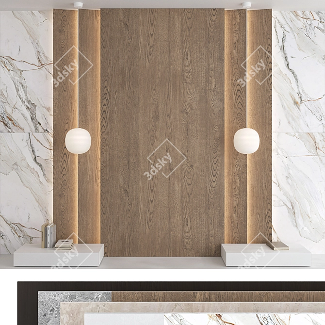 Modern 3D Wall Panel Set 3D model image 1