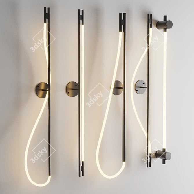 Sleek Wall Light Collection 3D model image 2