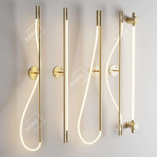 Sleek Wall Light Collection 3D model image 4