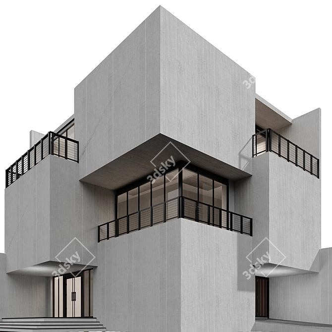 Modern House Model No6 3D model image 3