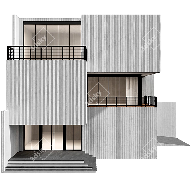 Modern House Model No6 3D model image 4