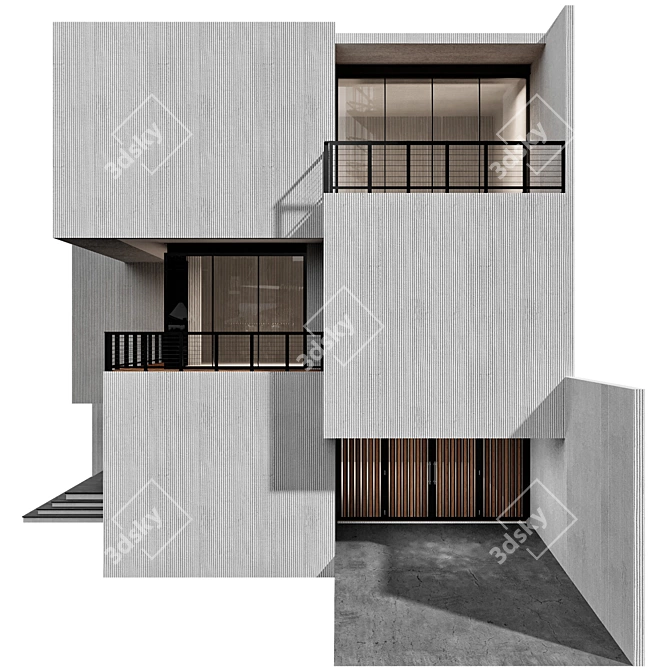 Modern House Model No6 3D model image 5