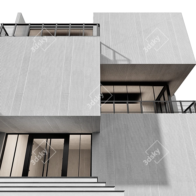 Modern House Model No6 3D model image 6