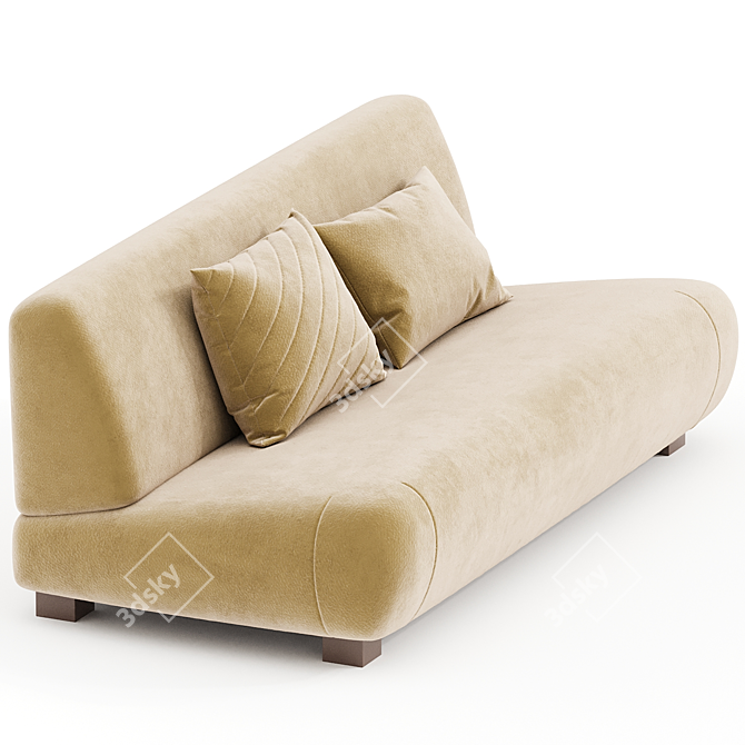 Cozy Chic Fabric 2-Seater Sofa 3D model image 2