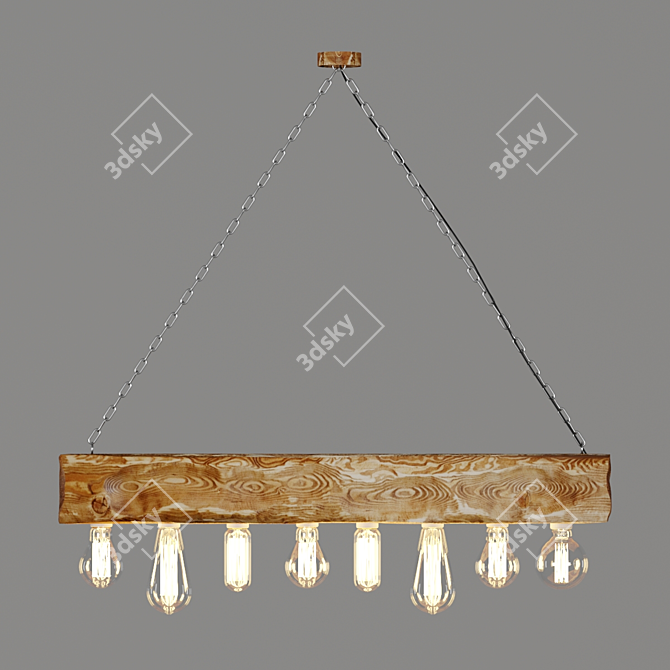 Retro Edison Pine Pendant Light 3D model image 3