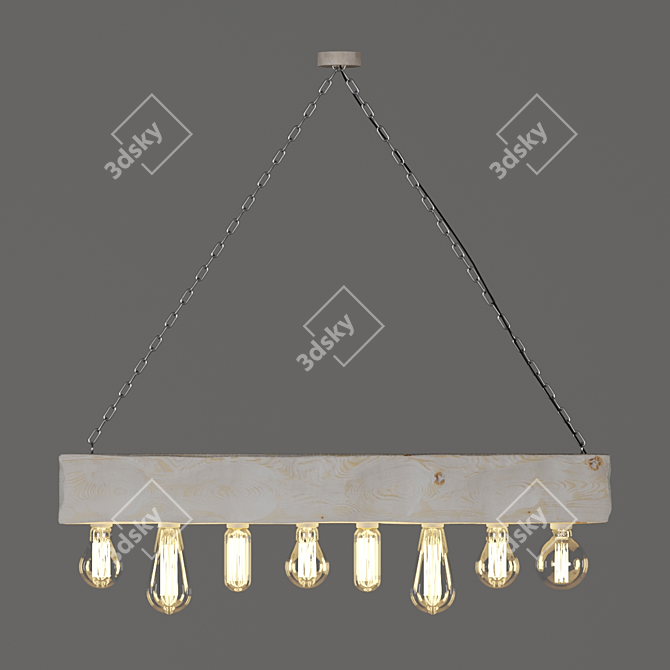 Retro Edison Pine Pendant Light 3D model image 4