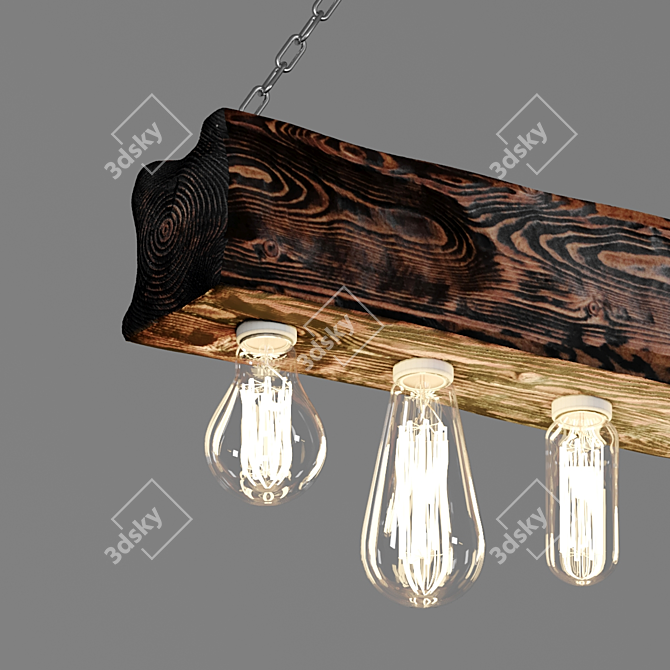 Retro Edison Pine Pendant Light 3D model image 5