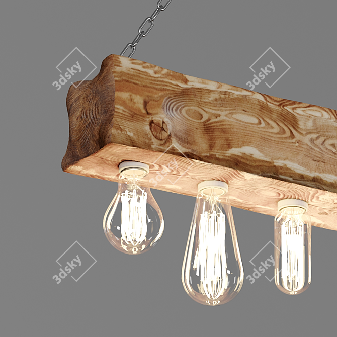 Retro Edison Pine Pendant Light 3D model image 6