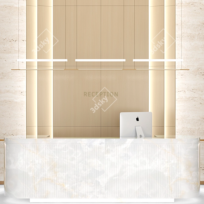 Modern Reception Desk Set 3D model image 2