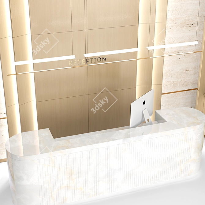 Modern Reception Desk Set 3D model image 3