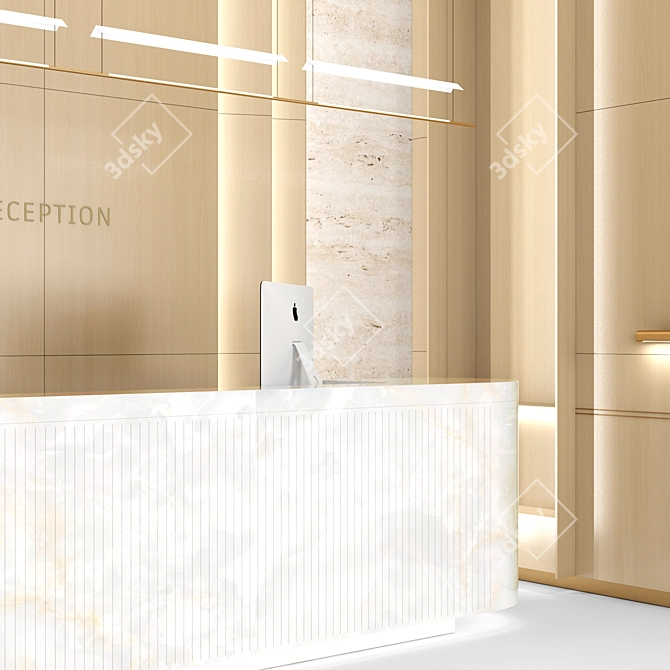 Modern Reception Desk Set 3D model image 4