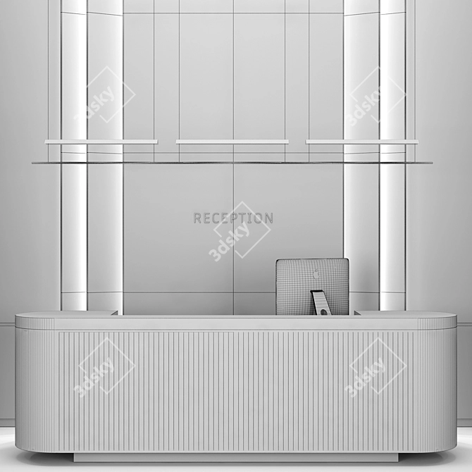 Modern Reception Desk Set 3D model image 6