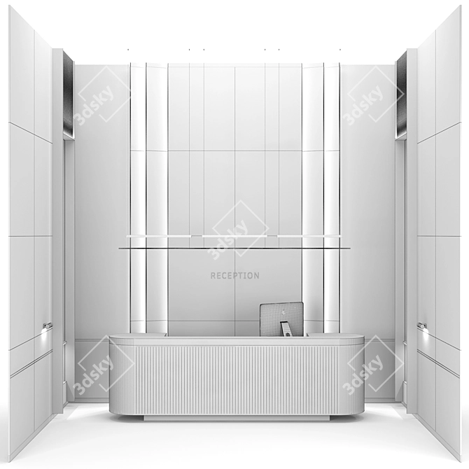 Modern Reception Desk Set 3D model image 7