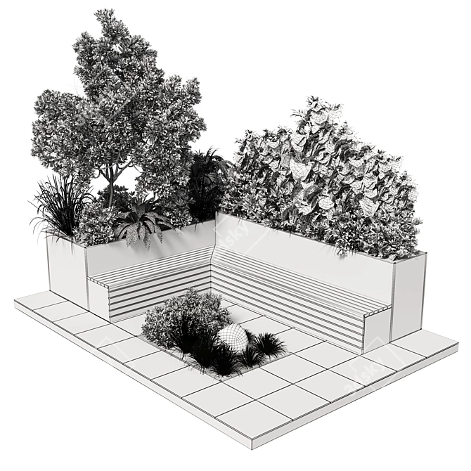 Modern Landscape Furniture Pergola 18 3D model image 5