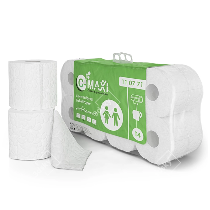 Maxi 4x2 Toilet Paper Pack 3D model image 7