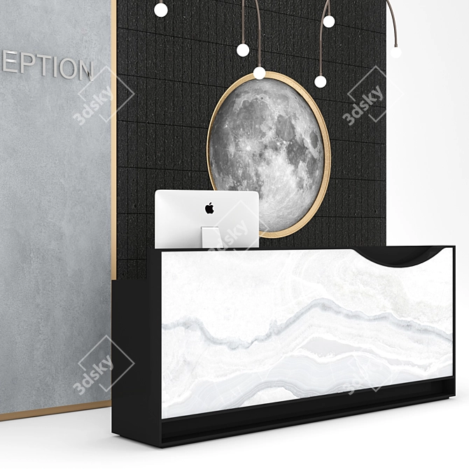 Elegant Reception Table Display 3D model image 3