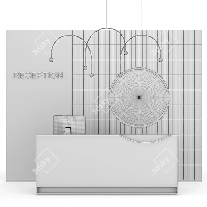 Elegant Reception Table Display 3D model image 5