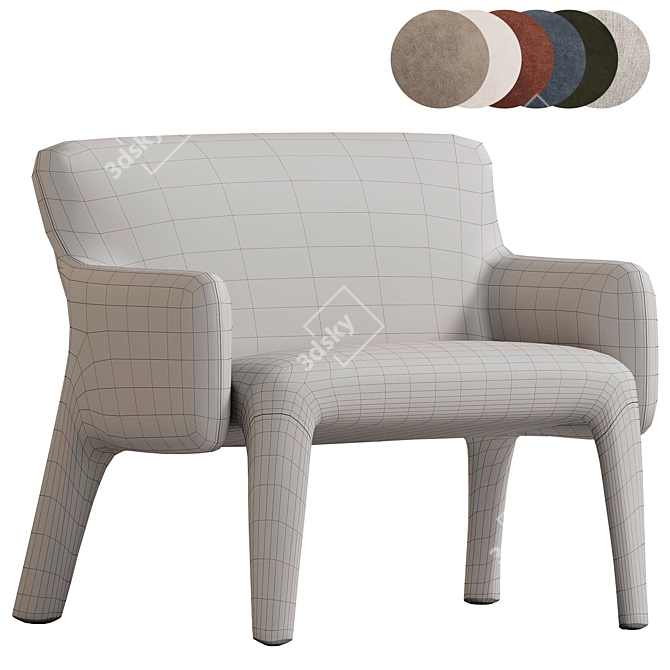 Modern Molteni Armchair Collection in 3D 3D model image 7