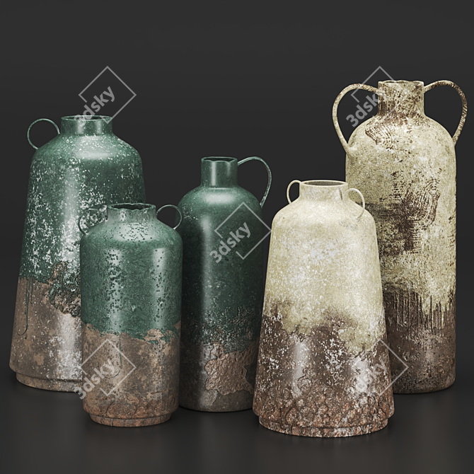 Handcrafted Concrete Vase Vol7 3D model image 3