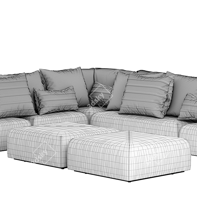 Luxury Modular Baxter Sofa 3D model image 5