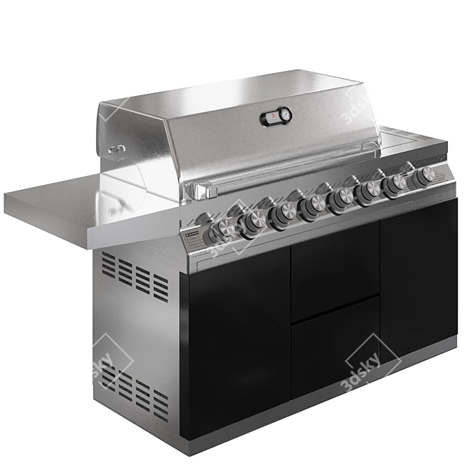 Outdoor Kitchen with Grill Divide 3D model image 5