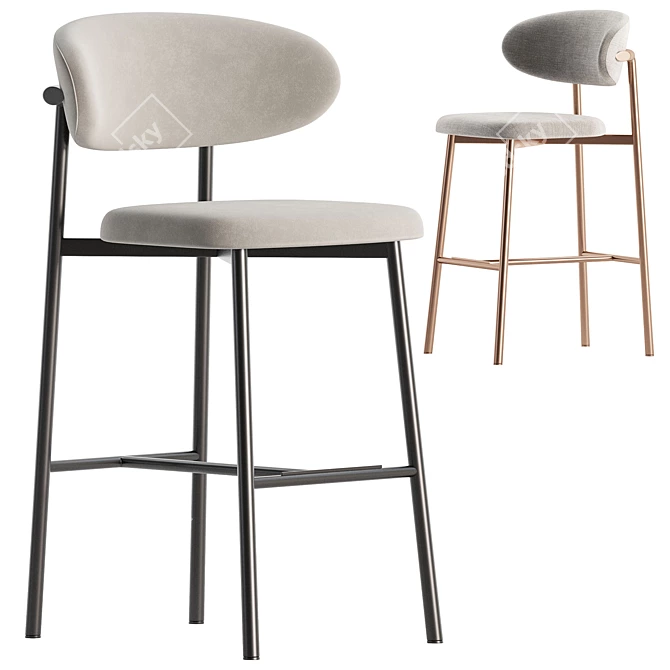 Sleek Oleandro Stool: Calligaris Edition 3D model image 1