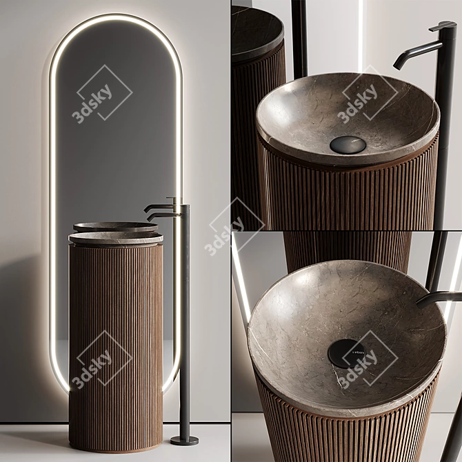  Inbani Grate Vanity Unit Set 8 3D model image 2