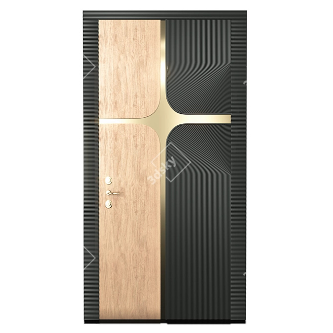  3 Modern Vray Rendered Doors 3D model image 4