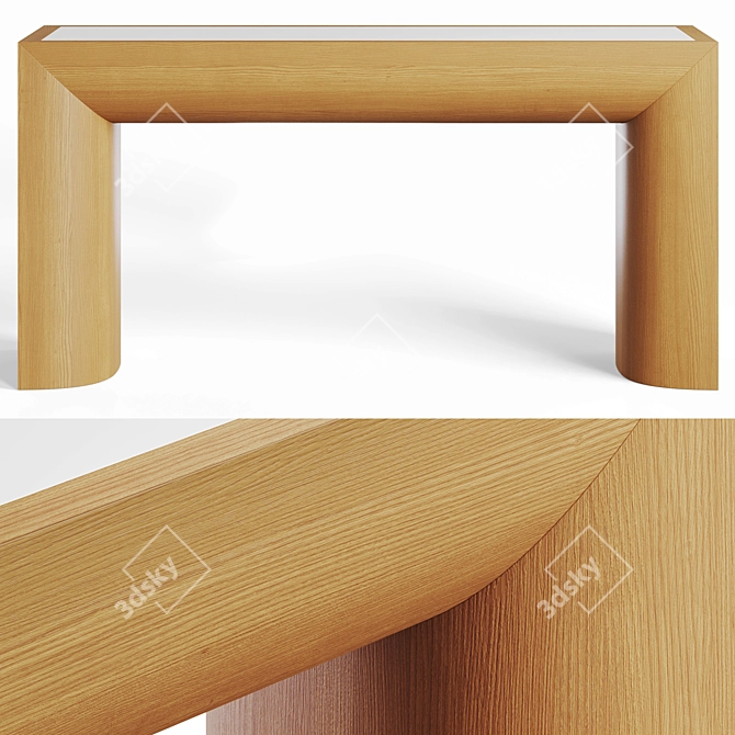 Emma Wood Console Table, Corona/V-Ray 3D model image 3