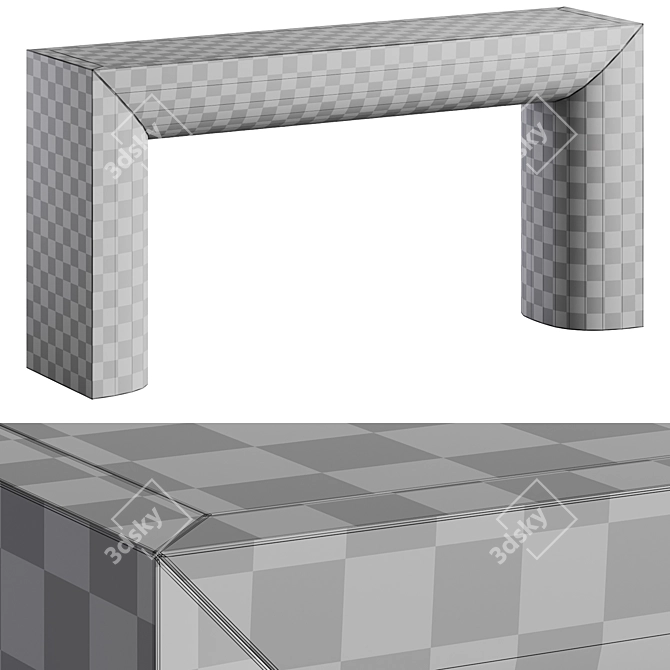 Emma Wood Console Table, Corona/V-Ray 3D model image 4