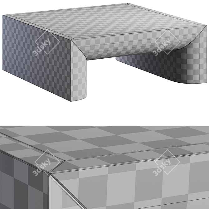 Modern Emma Wood Coffee Table 3D model image 4