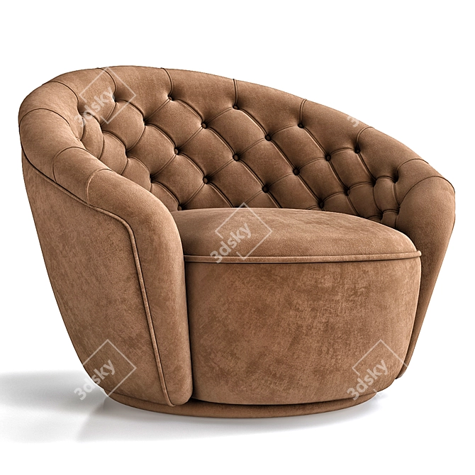 Visionnaire Agon Leather Lounge Chair 3D model image 1