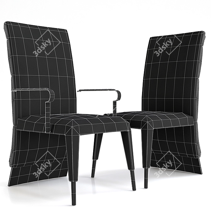 3D Side Chair Model Bundle 3D model image 3