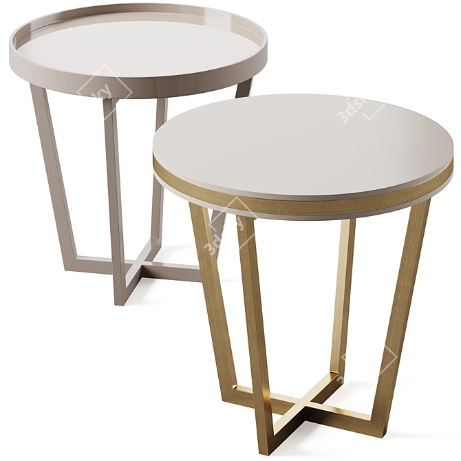 Urban Chic Side Table Pair 3D model image 2