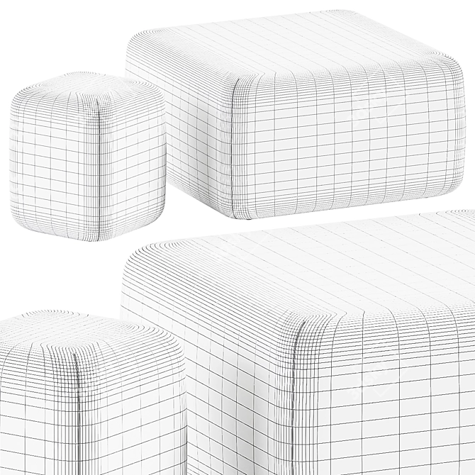 Viccarbe Season Poufs: Chic Seating 3D model image 3