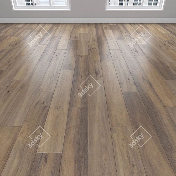 Oak Parquet Module Set 3D model image 2