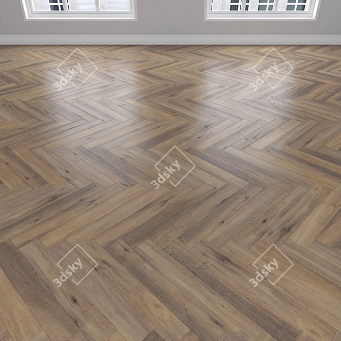 Oak Parquet Module Set 3D model image 3