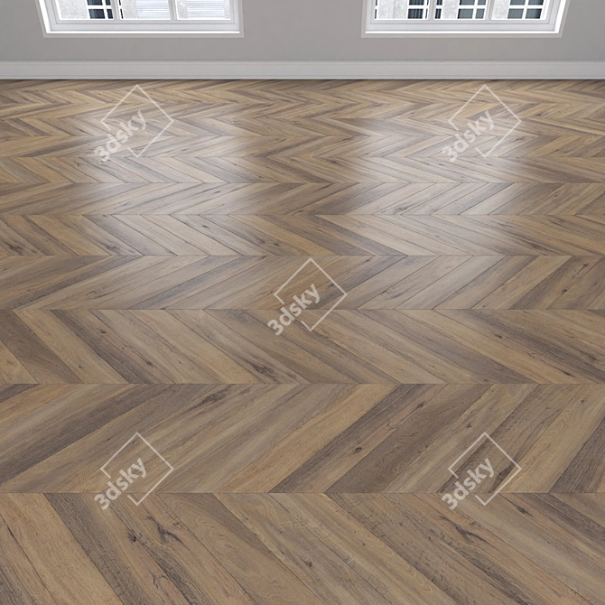 Oak Parquet Module Set 3D model image 4