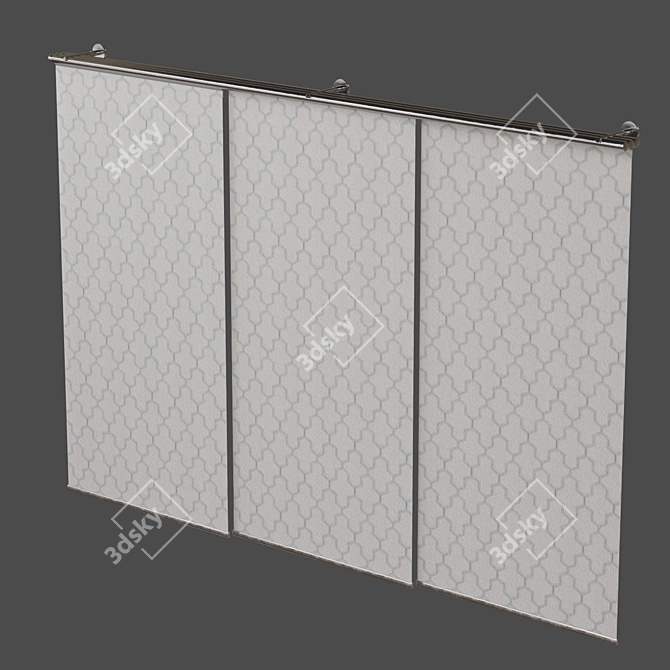 Sliding Roman Blinds Set 3D model image 2