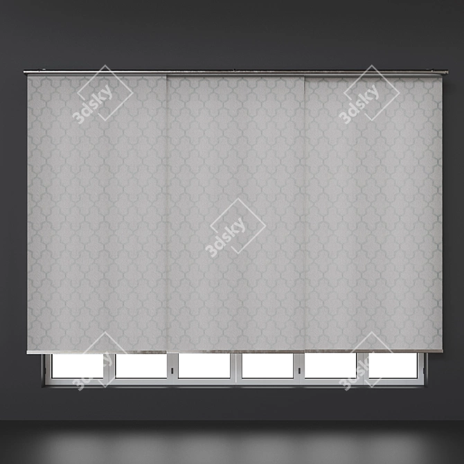 Sliding Roman Blinds Set 3D model image 3