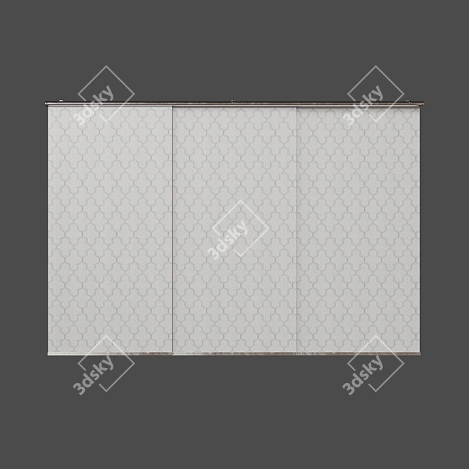 Sliding Roman Blinds Set 3D model image 4