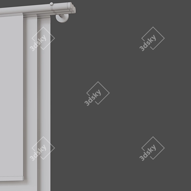 Sliding Roman Blinds Set 3D model image 5