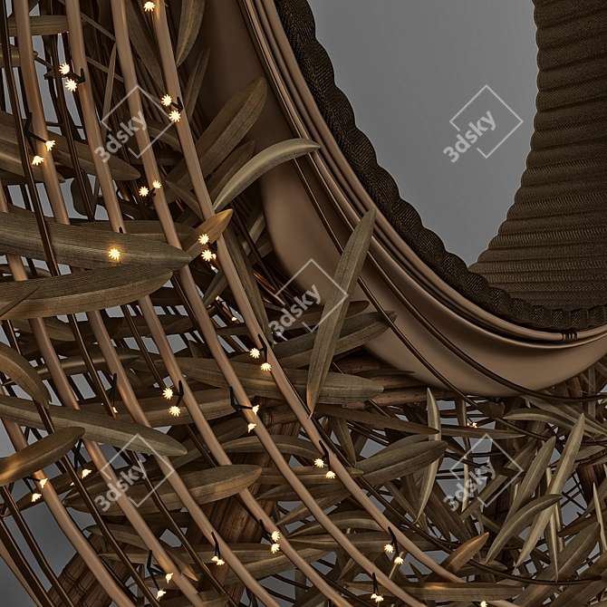 Beach Rattan Photo-Throne Chair 3D model image 4